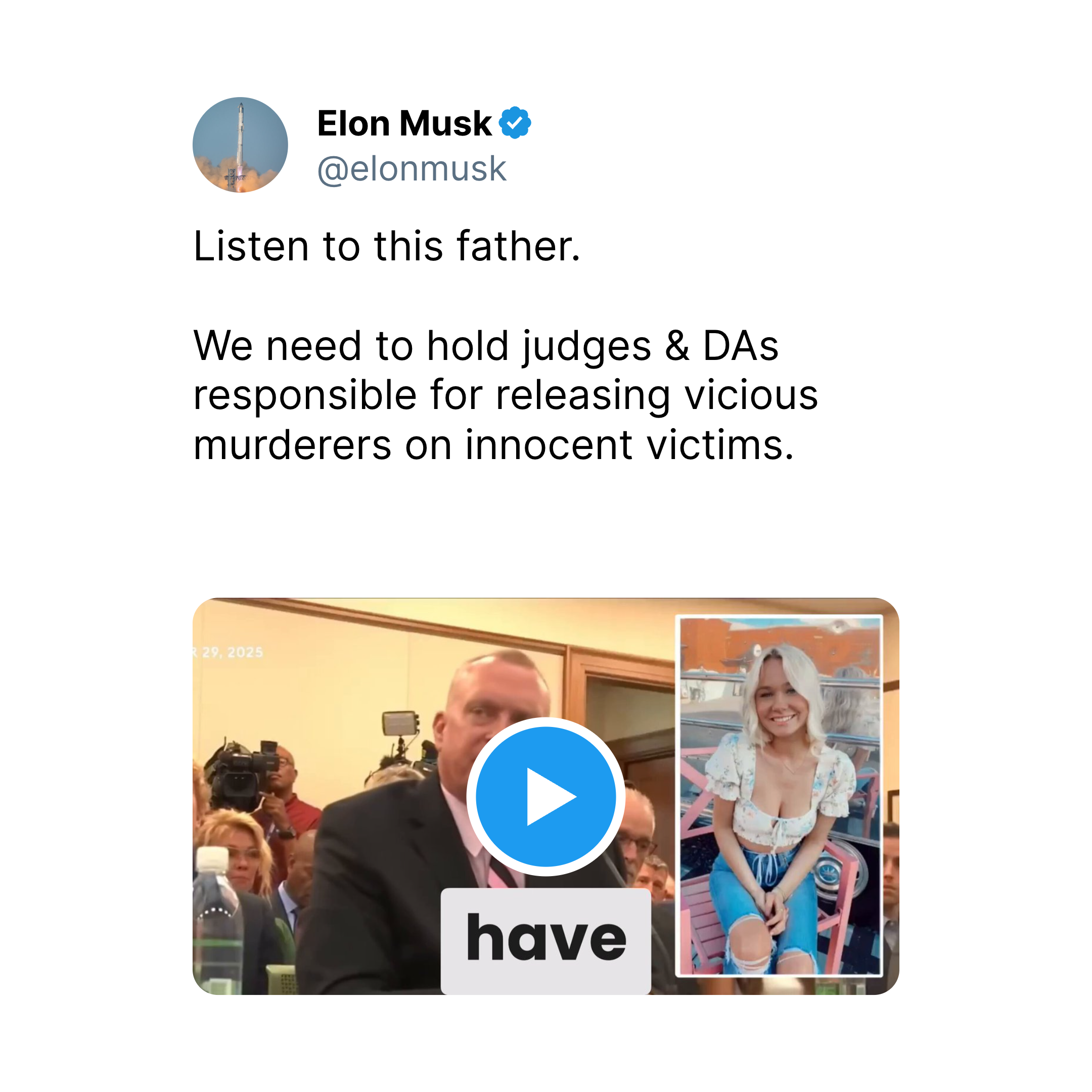 Elon Musk tweet about Logan Federico case